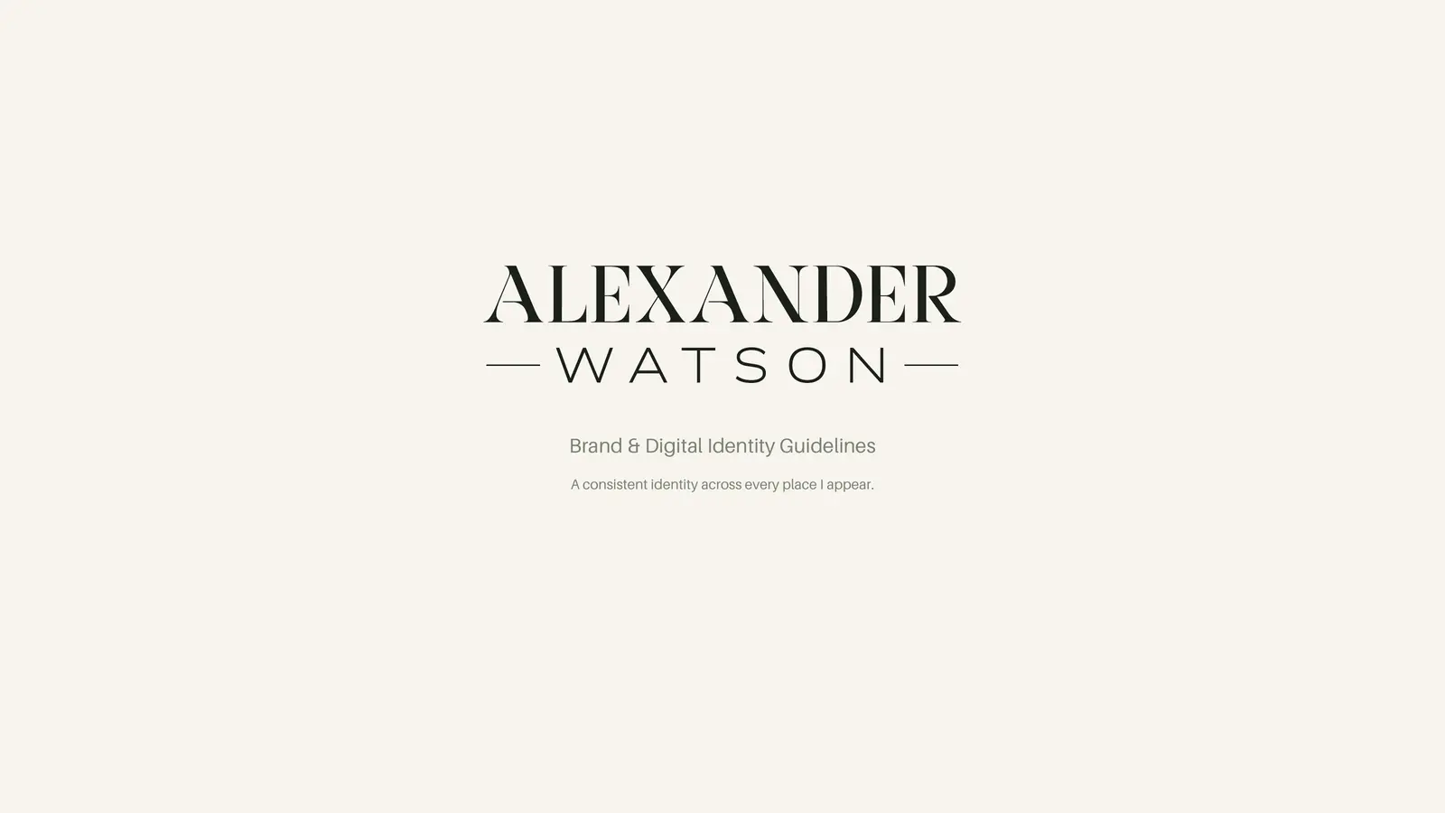 Cover of the Alexander Watson Brand and Digital Identity Guidelines